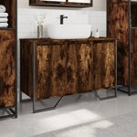 vidaXL Armoire lavabo de salle de bain chêne fumé 91x35x60 cm