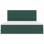 vidaXL Lit avec rangement et matelas Vert foncé 200 x 200 cm Velours