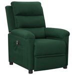 vidaXL Fauteuil inclinable électrique Vert foncé Tissu