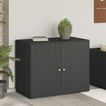 vidaXL Armoire de rangement de jardin Noir 100x55 5x80 cm Résine tressée