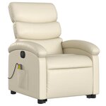 vidaXL Fauteuil inclinable de massage électrique crème similicuir