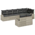 vidaXL Ensemble de canapé de jardin de 9 pièces avec coussins en poly rattan gris