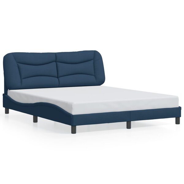 vidaXL Cadre de lit sans matelas bleu 160x200 cm tissu