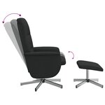vidaXL Fauteuil inclinable avec repose-pied noir tissu