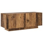 vidaXL Meuble TV avec lumières LED vieux bois bois d'ingénierie