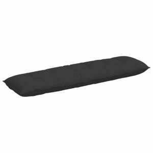vidaXL Coussin de Dos Noir 180 x 50 cm Tissu en microfibre