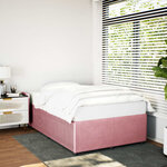 vidaXL Cadre de lit rose 120x190 cm velours