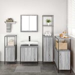 vidaXL Ensemble de mobilier de salle de bain 5 Pièces Gris sonoma et Noir