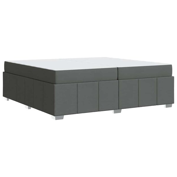 vidaXL Cadre de lit avec matelas Gris foncé 200 x 200 cm tissu