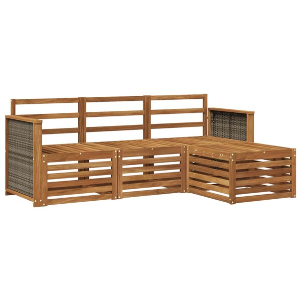 vidaXL Ensemble de canapés d'extérieur 4 Pièces Naturel