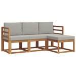 vidaXL Ensemble de canapés d'extérieur 4 pc Gris Naturel et Clair
