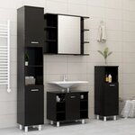 vidaXL Armoire de salle de bain Noir 30x30x95 cm Aggloméré