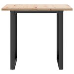 vidaXL Table à manger cadre en O 80x80x75 5cm bois de pin massif fonte