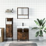 vidaXL Ensemble de meubles de salle de bain 3 Pièces Chêne fumé