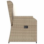vidaXL Banc inclinable de jardin avec coussins beige résine tressée