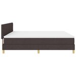 vidaXL Lit à ressort LED Marron foncé 200 x 200 cm tissu