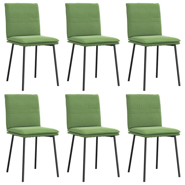 vidaXL Chaises à manger lot de 6 vert clair velours