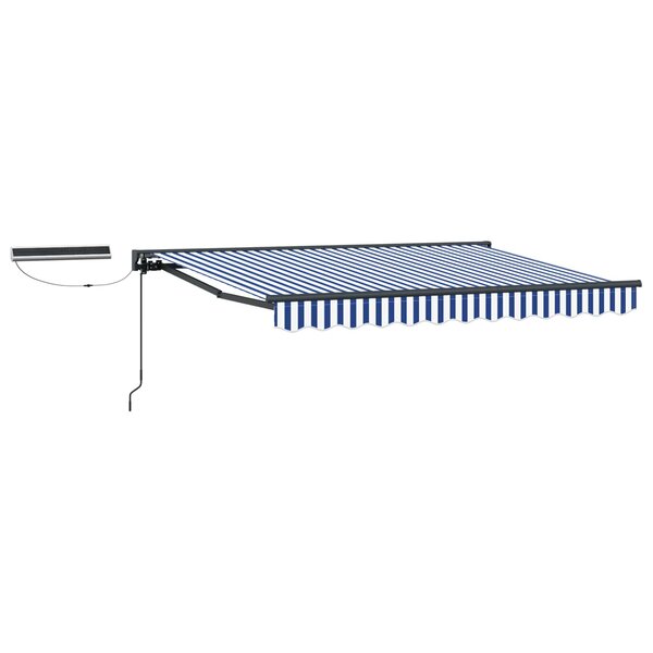 vidaXL Auvent rétractable électrique Bleu  Blanc  Anthracite 3 5 x 2 m