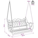 vidaXL Banc Balançoire Acier 109 x 75 x 59 cm Blanc antique