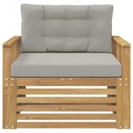 vidaXL Canapé d’extérieur Polyester Blanc et gris clair