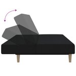 vidaXL Canapé-lit à 2 places noir tissu