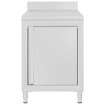 vidaXL Table de travail commerciale avec armoire 60x60x96 cm Inox