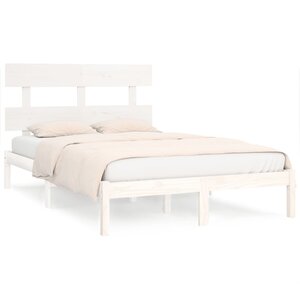 vidaXL Cadre de lit sans matelas blanc 180x200 cm bois massif