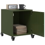 vidaXL Table de chevet vert olive 36x39x43 5 cm acier