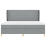 Lit avec sommier et matelas vidaXL - Gris clair  200x200 cm  Tissu
