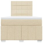 vidaXL Sommier à lattes de lit avec matelas crème 120x190 cm tissu
