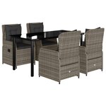 vidaXL Ensemble à manger de jardin 5 Pièces coussins gris résine tressée