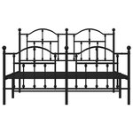 vidaXL Cadre de lit métal sans matelas avec pied de lit noir 135x190cm