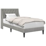 vidaXL Cadre de lit avec tête de lit Gris clair 90 x 190 cm Velours