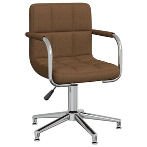 vidaXL Chaise pivotante de bureau Marron Tissu