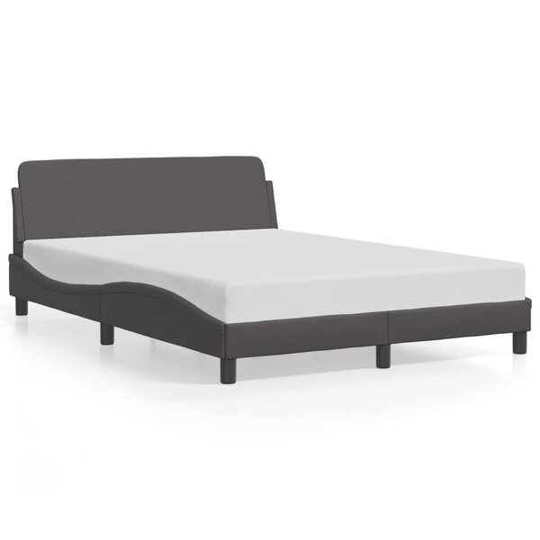 vidaXL Cadre de lit Dover gris 140x190 cm similicuir