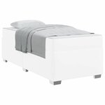 vidaXL Cadre de lit avec matelas Blanc 90 x 200 cm tissu