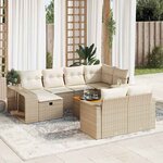 vidaXL Salon de jardin 11 Pièces avec coussins beige résine tressée