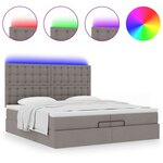 VidaXL Cadre de lit ottoman avec matelas taupe 200x200cm tissu