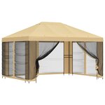 vidaXL Abri de jardin avec parois 4 × 3 m Crème Polyester et Acier