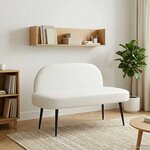 vidaXL Banc rembourré avec dossier Blanc 110 x 60 x 76 cm Simili cuir
