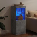 vidaXL Buffet avec lumières LED gris béton 41x37x100 cm