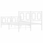 vidaXL Cadre de lit métal sans matelas et pied de lit blanc 120x200 cm