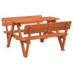 vidaXL Table de pique-nique pour 4 enfants avec trou de parasol sapin