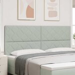vidaXL Tête de lit avec tête de lit Gris clair 200 cm Velours