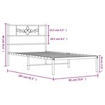 vidaXL Cadre de lit métal avec tête de lit blanc 80x200 cm