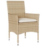 vidaXL Set de jardin 5 pièces en rotin beige