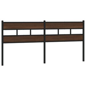 vidaXL Tête de lit chêne marron 180 cm acier et bois d'ingénierie