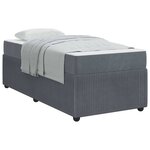 vidaXL Cadre de lit avec matelas Gris foncé 90 x 190 cm tissu