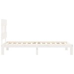 vidaXL Cadre de lit et tête de lit blanc 100x200 cm bois massif