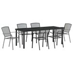 vidaXL Ensemble de salle à manger pour jardin 7 Pièces Anthracite